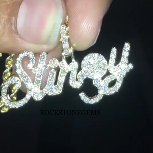 Customized Stingy Letter 925 Sterling Silver Made To Order Hiphop Diamond Pendant @Rockstonegems