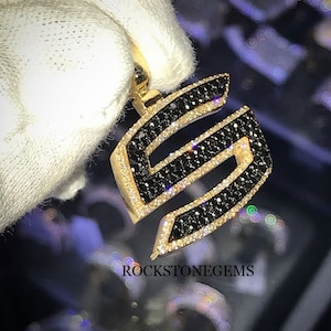 Customized S Letter 925 Sterling Silver Made To Order Hiphop Diamond Pendant @Rockstonegems