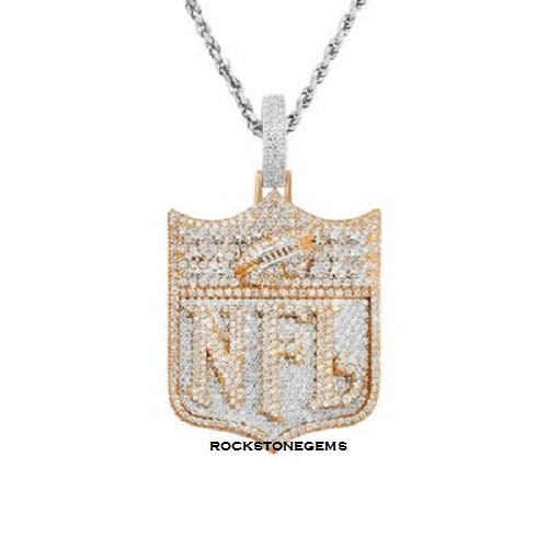 Customised 10k Gold Plated NFL 925 Sterling Silver Made to