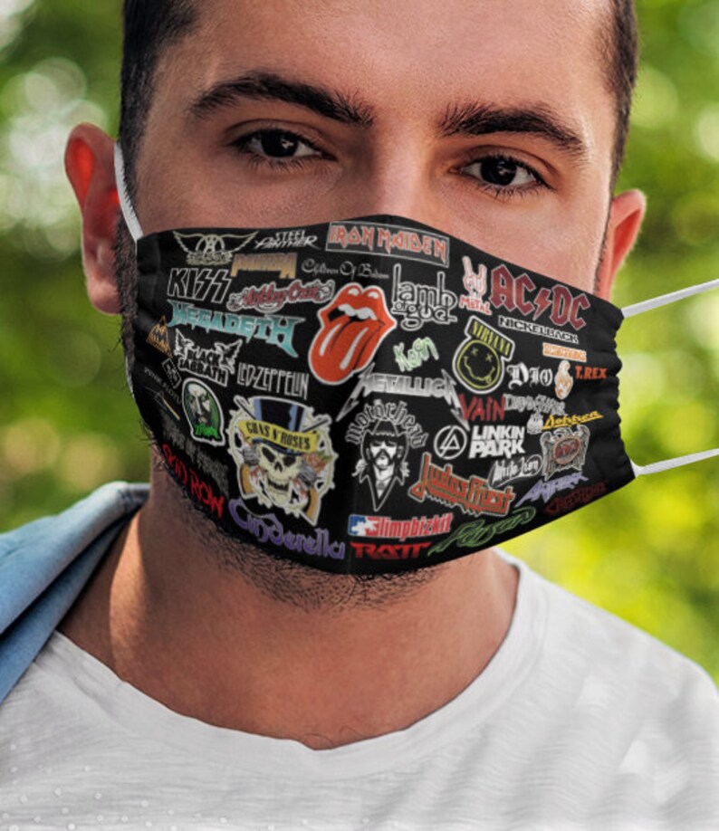 Hard Rock Metal Bands Face Mask Etsy