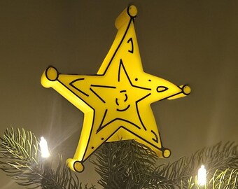Grinch Star Christmas Tree Topper 5 and 8 inch - USA shipped - Multiple colors