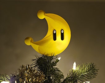 Super Power Moon Christmas Tree Topper 5 & 7 inches 3D Printed