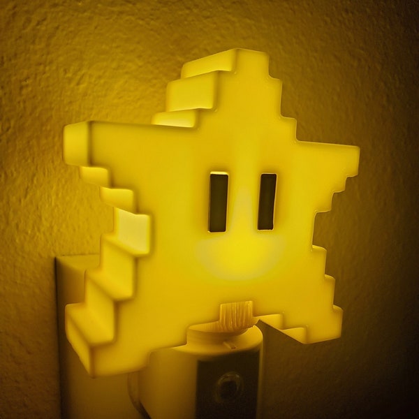 Super Mario Bros. Super Star Nightlight 3D Printed Room Decor