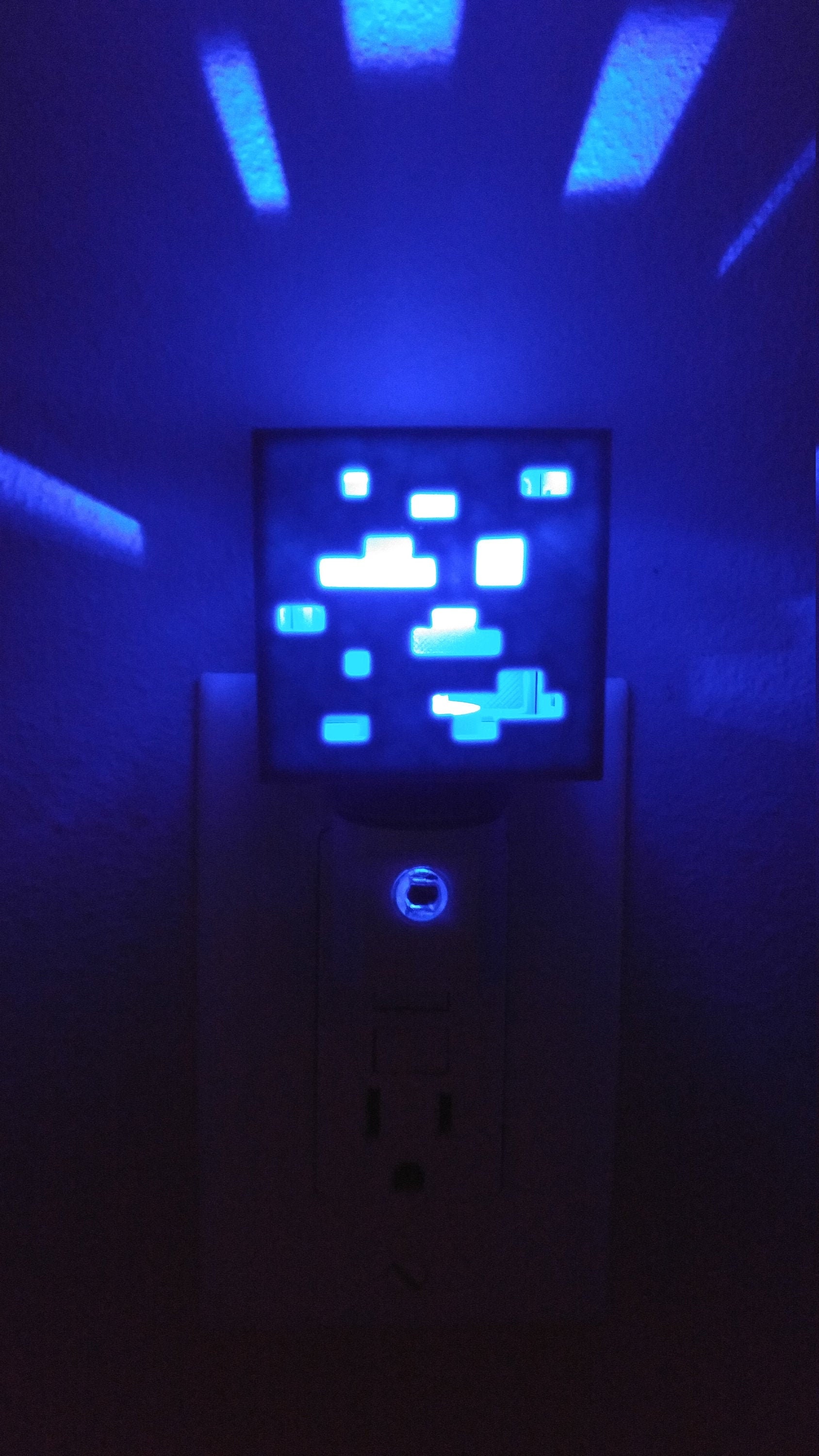Lapis Lazuli Ore Minecraft Nightlight Blue 3d Printed Room Etsy