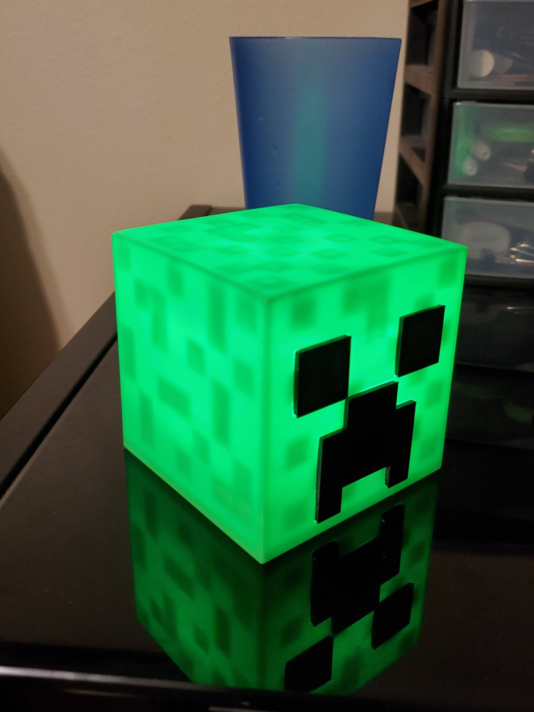 Creeper Desk Lamp Nightlight Minecraft 3D Printed Room Decor Etsy