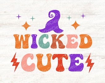 Wicked cute SVG, Halloween Bat SVG, Digital Download, Cut File, Sublimation, Clip Art (individual svg/dxf/png files)