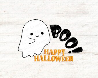 Happy Halloween Boo SVG, Halloween Bat SVG, Digital Download, Cut File, Sublimation, Clip Art (individual svg/png files)