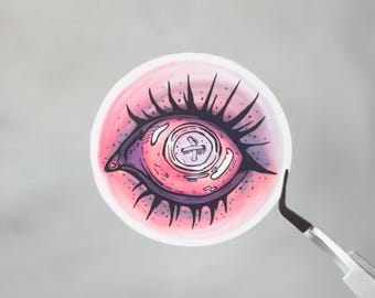 Button Eyeball sticker | Spooky | goth cute | Vinyl