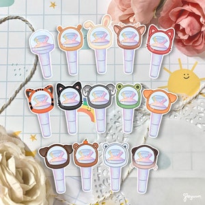 Seventeen Lightstick Cute Holographic Sticker | Kawaii SVT Caratbong V2 Member Cover | Glossy Vinyl Diecut Decal | Carat KPOP Gift | JAYUUN
