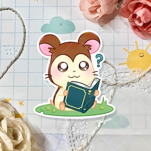 Maxwell Sticker | Cute Retro Cartoon Hamster Decal | Glossy Vinyl Diecut | Laptop Ipad Water Bottle Switch Decoration | Anime Gift | JAYUUN