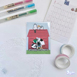 Cool Cartoon Beagle Sticker | Cute White Dog Decal | Glossy Waterproof Vinyl Diecut | Laptop iPad Water Bottle Decor | Comic Gift | JAYUUN Both (Set of 2)