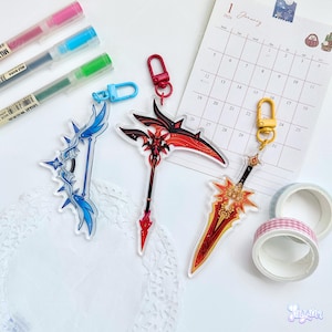 Archon/Fatui Harbinger Character Weapon Charms | Cute Genshin Impact Acrylic Keychains | Bag Tag Decor Accessories | Gamer Gift | JAYUUN