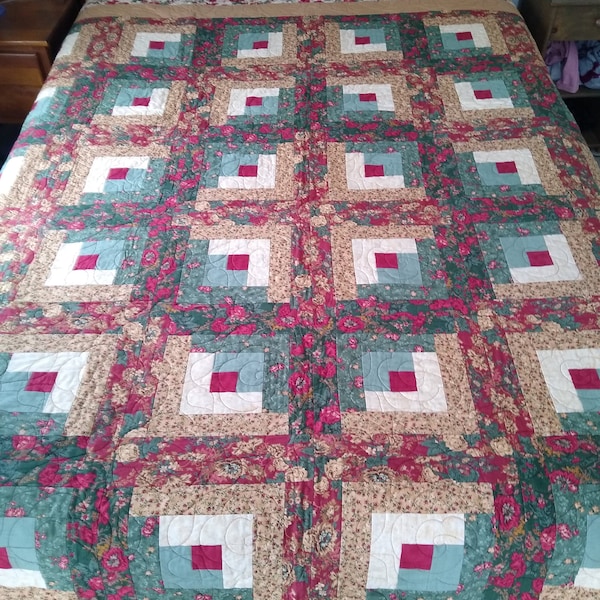 Handmade Log Cabin Quilt Etsy
