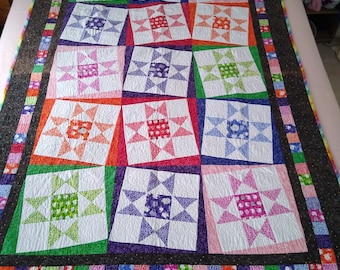Black Sheep Stars Twin Quilt