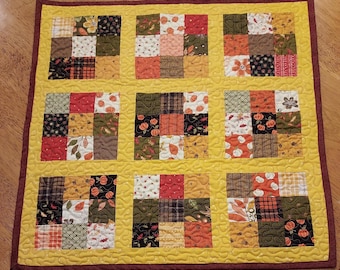 Autumn 9 Patch Table Topper