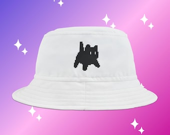 Pixel Cat Bucket Hat | Retro Style, Summer Fashion, Kawaii Gift, Trendy Vibes, Festival Accessory