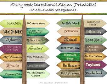 Storybook Directional Signs (Printable) - Miscellaneous Backgrounds