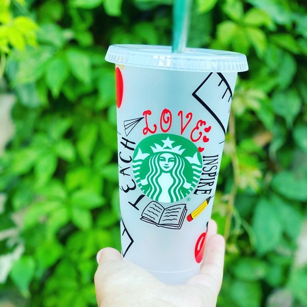 Customized Teacher Themed Starbucks Tumbler Cup