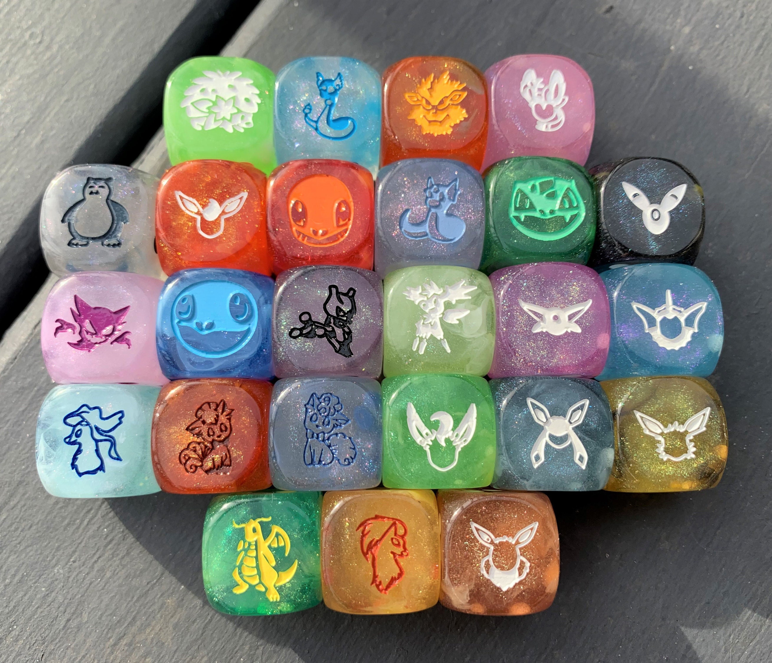 Anime Inspired Pokemon Master D6 Dice Set By Giraffe Dice Etsy Denmark