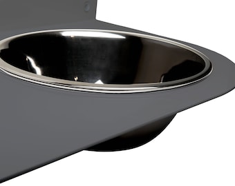 ZONDER BOREN elegante komhouder, inclusief roestvrijstalen kommen, voerbak, voerbak voor honden, hondenstang, voerstation, bar