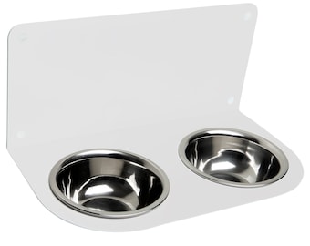 B-STOCK! Elegante voerbakhouder, inclusief roestvrijstalen voerbakken, voerbak, hondenbak, hondenstang, voerstation, stang