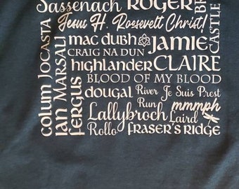 Outlander inspired Word Art T-shirt