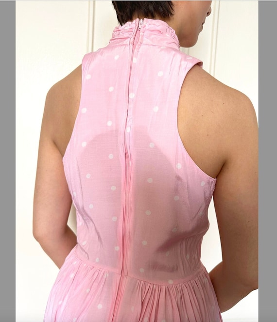 Adorable 1980s Baby Pink Polka Dot Dress