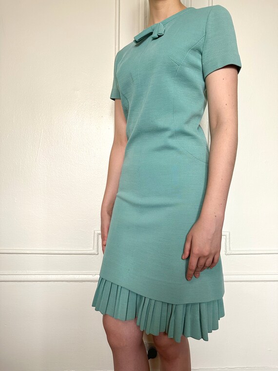 1960s Teal Turquoise Dress - Leslie Fay - image 3