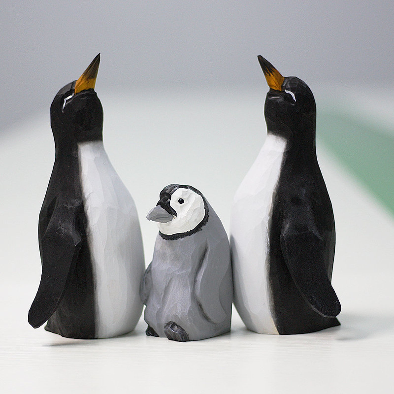 Penguin Wood Carving/Penguin Statue/Animal Decoration/Penguin | Etsy