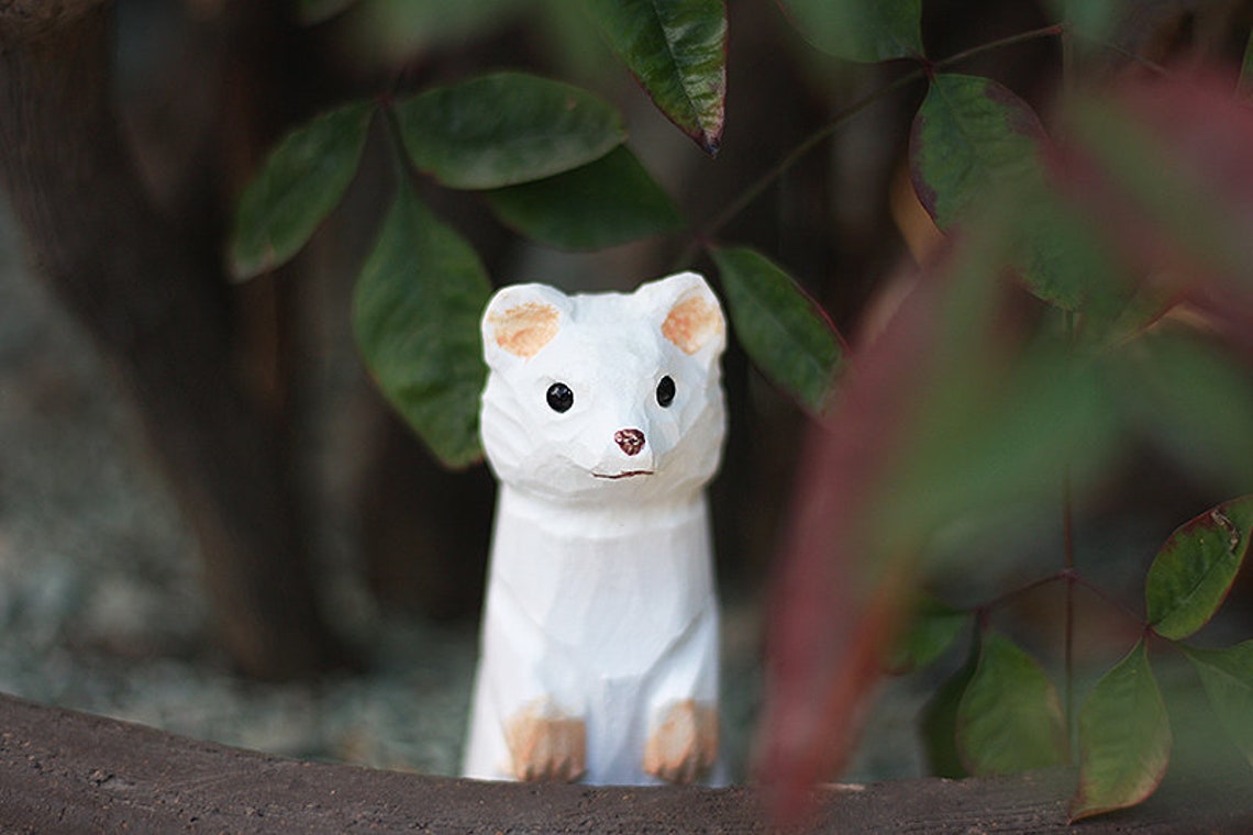 Ferret Statue Ferret Figurine Ferret Sculpture Wood Etsy