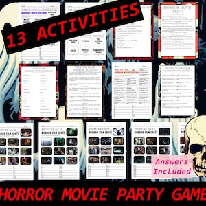 Horror Movie Trivia Quiz, Halloween Party Game, Trivia Questions, Halloween Games, Game Night, Printable Instant Download, Halloween quiz