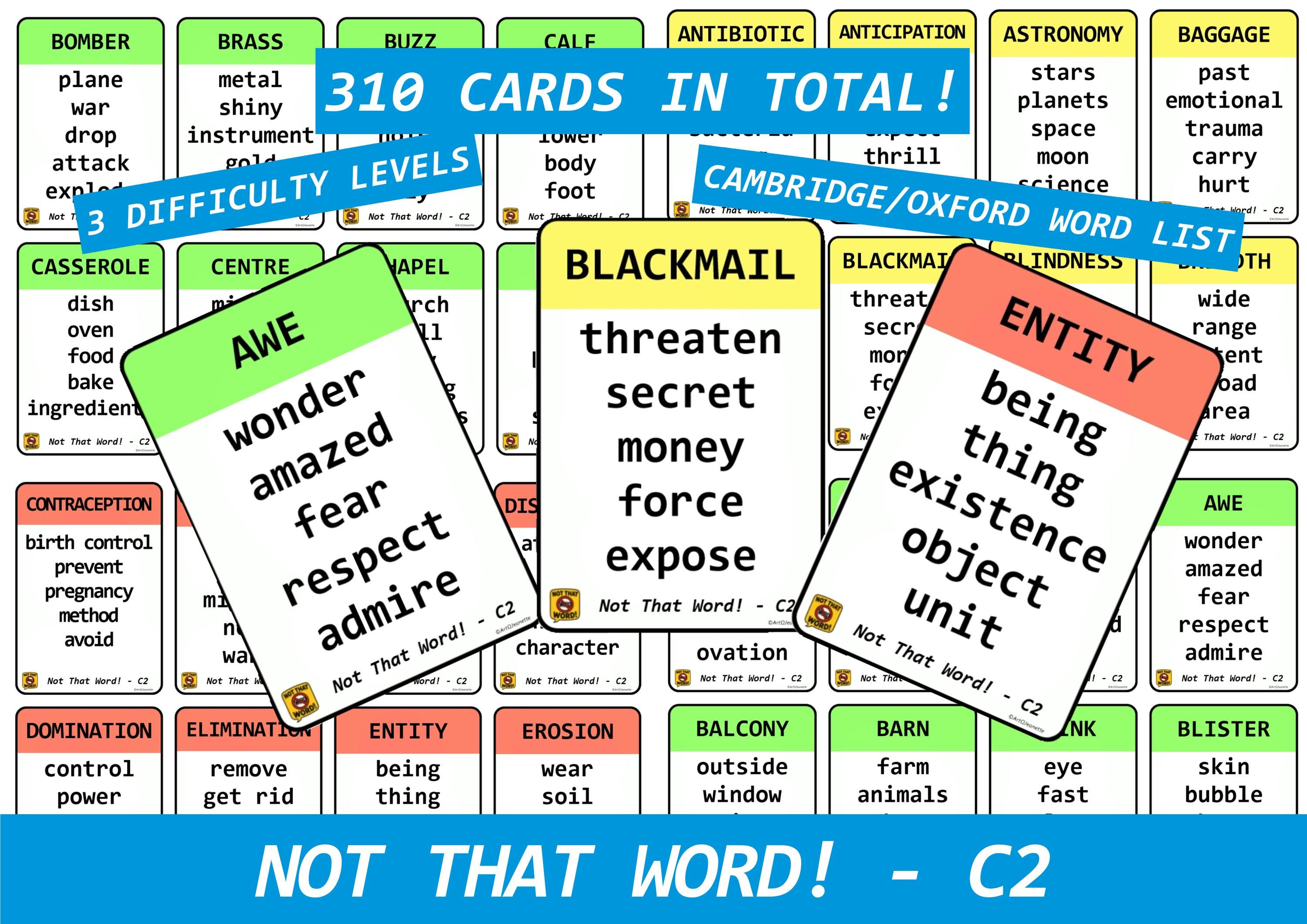 Not That Word! C2| Taboo English| Forbidden words English| Learn English| English Taboo Cards| ESL Games| English Games| English lessons