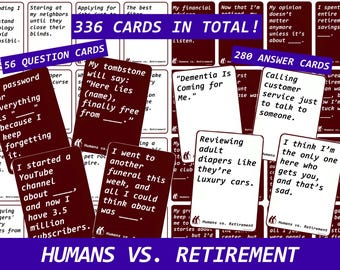 Cards Against Retirement| Humans Vs. Retirement | retirement party | retirement gift|  printable game| elderly birthday| senior citizen game