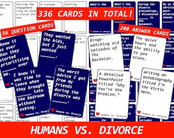 Cards Against Divorce | Humans vs. Divorce | Divorce Party Games | Divorce Gift | printable game 18+ | Divorce Kit | Adult Games| Dark Humor