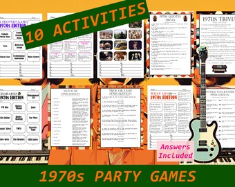 70s Trivia Quiz, 70s Party Game, 1970s Questions, 70s Themed Party, Decades Trivia, Born in the 70s, 70s Birthday Party, 70s Themed Games