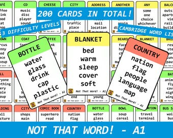 Not That Word! A1| Taboo English| Forbidden words English| Learn English| English Taboo Cards| ESL Games| English Games| English lessons