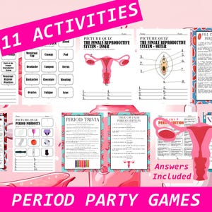Period Party Games | Woman Trivia | Period Celebration | New Moon Games | Teenage Party | Fun games for girls | period game | Printable