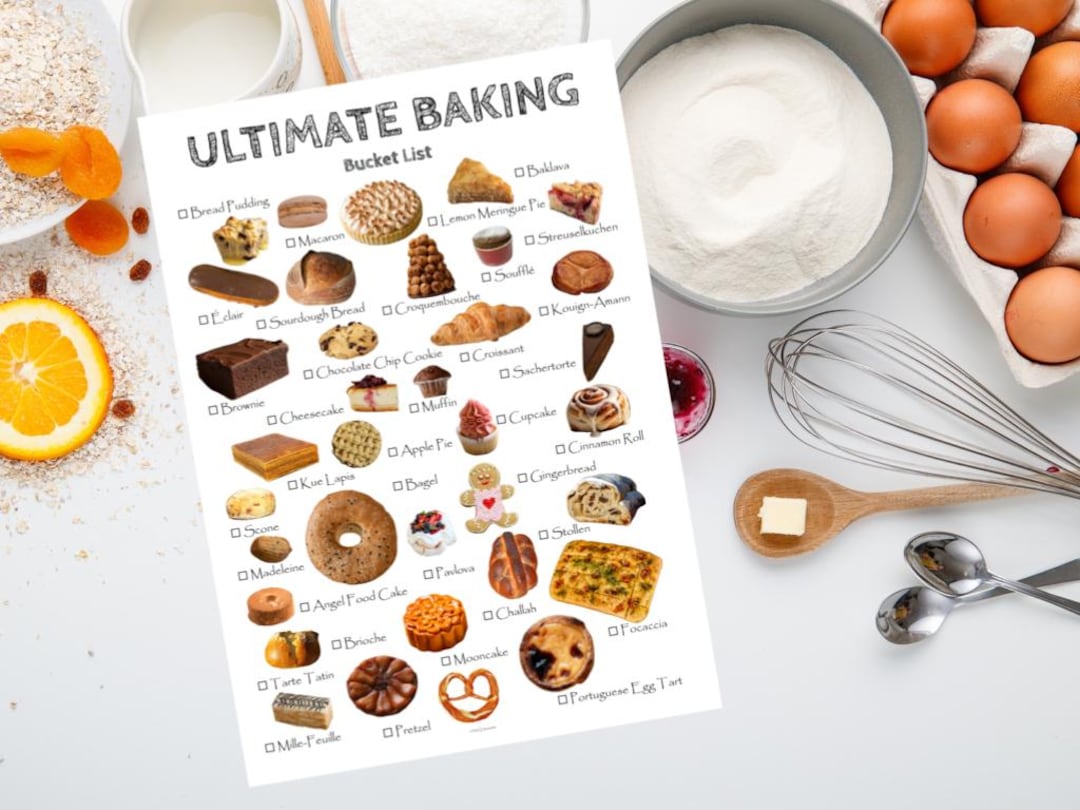 Ultimate Baking Bucket List Printable, Fun To-do List, Things to Do ...
