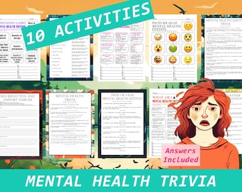 Actividades de salud mental / Trivialidades sobre salud mental / Mes de concientización sobre la salud mental / Regalo de salud mental / Hojas de trabajo sobre salud mental / Grupo de apoyo