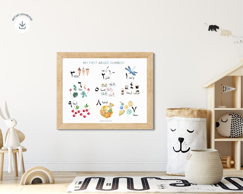 Arabic Numbers Poster, Preschool Numbers Poster, Printable Educational ...