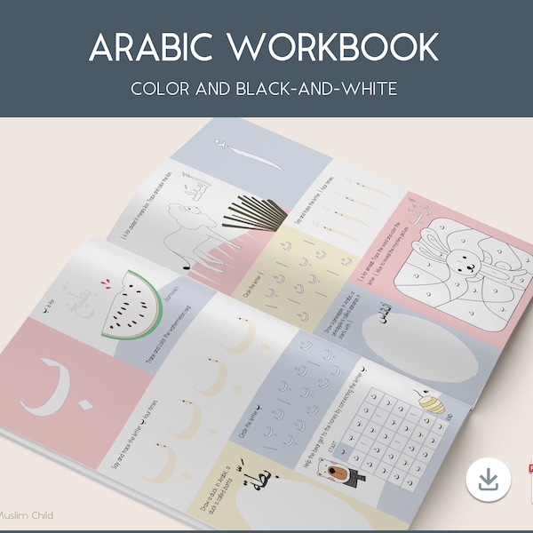 Arabisches Alphabet, alif baa taa, Arabische Buchstaben, Arabische Buchstaben auf Englisch, Arabisches Alphabet Diagramm, liebes muslimisches Kind, Arabisches Arbeitsbuch, Islam