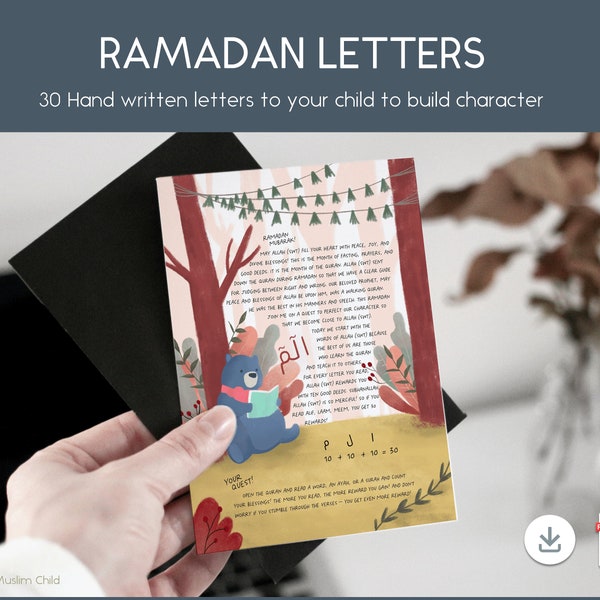 Ramadan Activity - 30 Letters for 30 Days of Ramadan | Ramadan Advent Calendar | Ramadan Activity Book | Ramadan Good Deeds