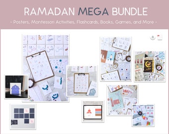 Mega paquete Ramadán, Ramadán para niños pequeños y preescolares, Actividades Montessori Ramadán, Aprendizaje práctico, Paquete Ramadán, Libros