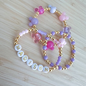 Mickey Purple and Pink Bracelet,  Disney Bracelets, Personalized Bracelet, Minnie Bracelet, Custom Bracelet, Mickey Bracelet