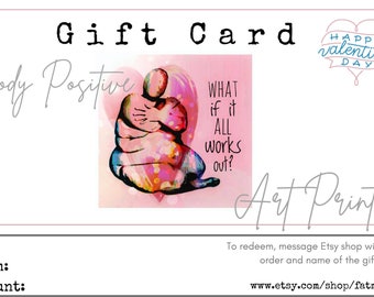 Gift Card - Body Positive Art - INSTANT DIGITAL DOWNLOAD Gift Certificate for Art Prints