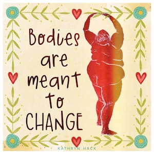Fat Body Art - Fall Art Print - Body Positive Artwork - Self Love  ||  Bodies Change