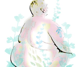 Body Acceptance Art - Body Positive Print - Fat Liberation Artwork || GROWTH