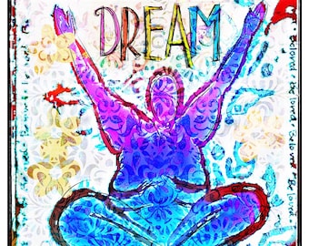 Body Positive Art - Yoga - Body Artwork - Fat Positive Art - Curvy  ||  Dream
