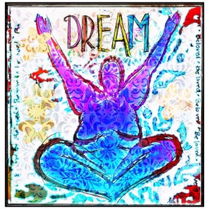 Body Positive Art - Yoga - Body Artwork - Fat Positive Art - Curvy  ||  Dream