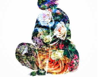 Body Positive Art Print - Floral - Flowers - Spring - Curvy Woman - Plus Size Art -  Fat Girl Art - Self Love  ||  FULL BLOOM